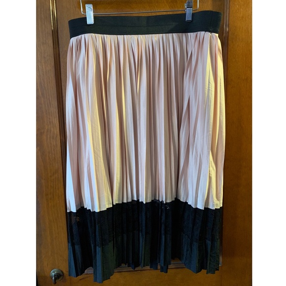 Lane Bryant Dresses & Skirts - Lane Bryant Blush and Black Pleated Skirt